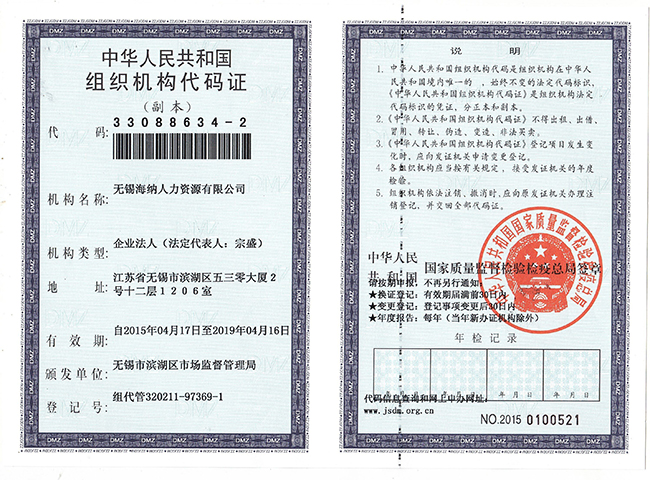 组织机构代码证